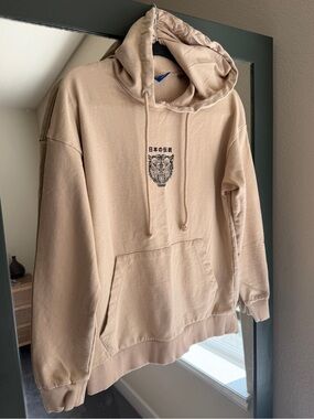 Jack & Jones Beige Japanese Tradition Tiger Graphic Hoodie